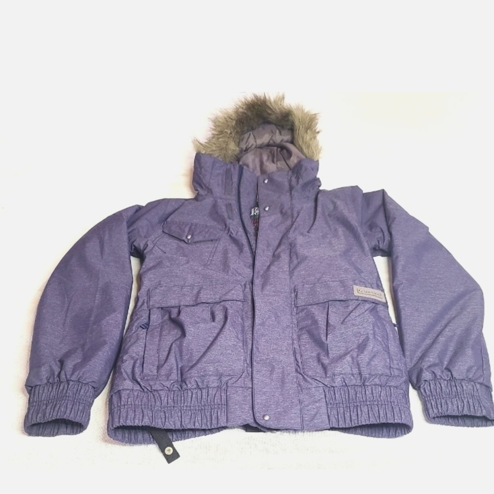Burton Womens SKI or SNOWBOARD Jacket with Faux Fur Hood - BLUE